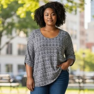 Premise  Black and gray printed  tunic top